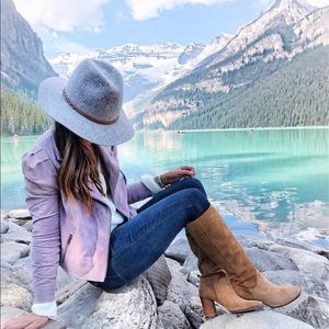 Speckle light gray wool hat